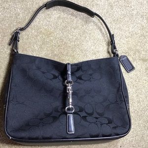 Coach Hampton Clip Signature Canvas Hobo Handbag